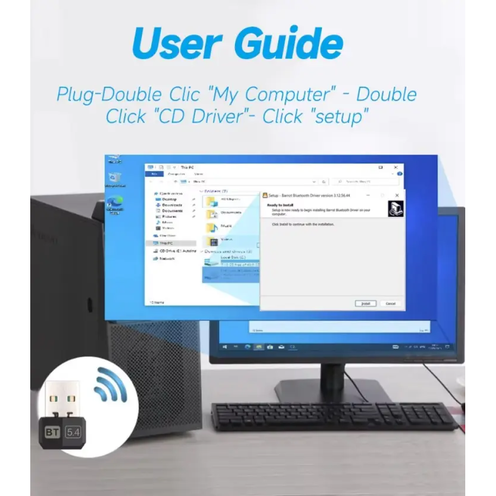 Bluetooth адаптер Dongle USB Bluetooth 5.4 Plug and play