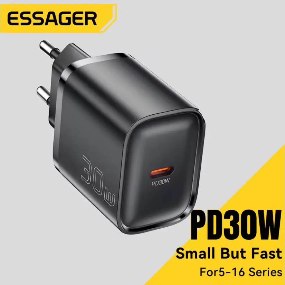 Мережевий зарядний пристрій Essager 30W ES-CD52 QC3.0  AFC FCP SCP  (Швидка зарядка) Type-C