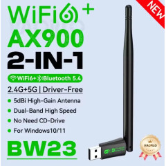WIFI6 адаптер AX900 + Bluetooth 5.4 Plug and play Антенна