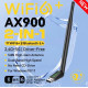 WIFI6 адаптер AX900 + Bluetooth 5.4 Plug and play Антенна