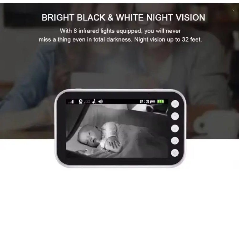 Відеоняня Baby Monitor ABM100 з монітором 4.3''  оглядом 360° двостороннім зв'язком та нічним баченням