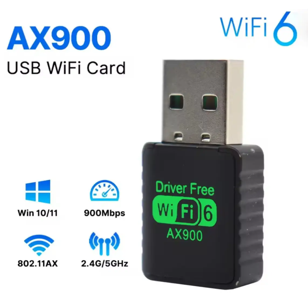 WIFI адаптер AX900 WIFI6 дводіапазонний USB Plug and play