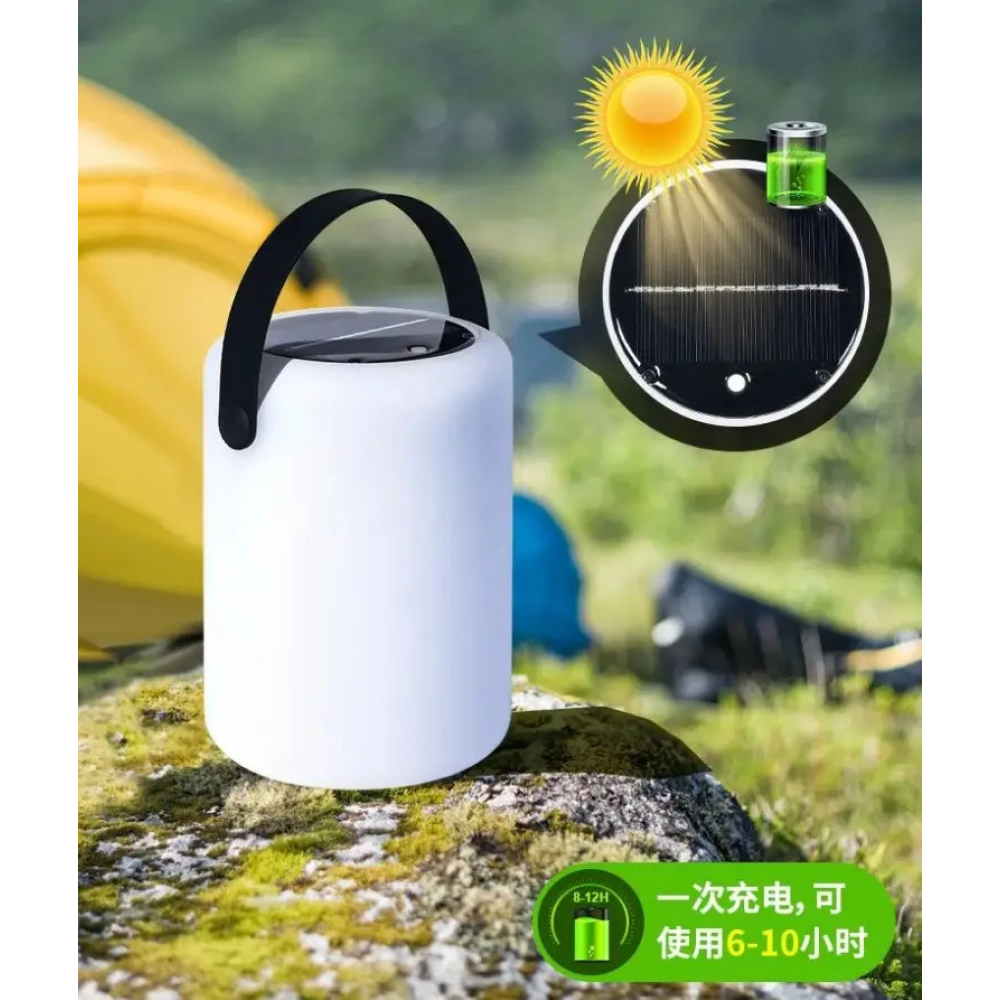 Портативна Лампа Нічник Ліхтар RGB Dynamic Tower Solar Type-C Біла з пультом Д.У.