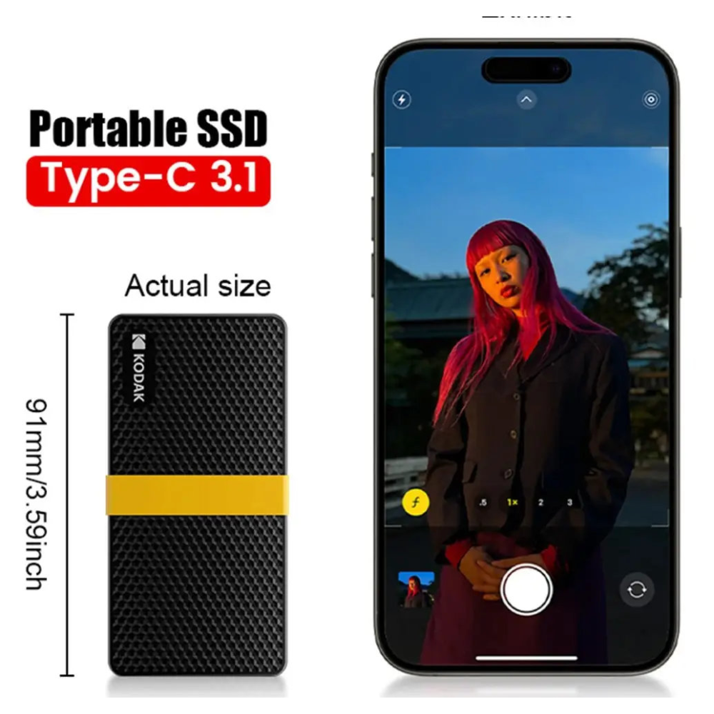 Зовнішній SSD диск Kodak X200  128 Gb, USB Type-C 3.1