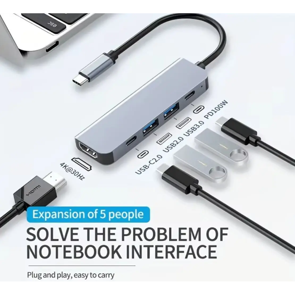 USB 3.0 хаб + конвертер HDMI 4K SmartGo HUC 5 у 1