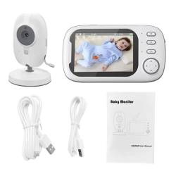 Відеоняня Baby Monitor ABM600-USB Type-c з монітором 3.5'' двостороннім зв'язком та нічним баченням