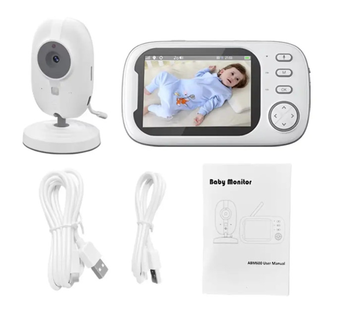 Видеоняня Baby Monitor ABM600-USB Type-c с монитором 3.5'' двусторонней связью и ночным видением Видеоняня Baby Monitor ABM600-USB Type-c с монитором 3.5'' двусторонней связью и ночным видением