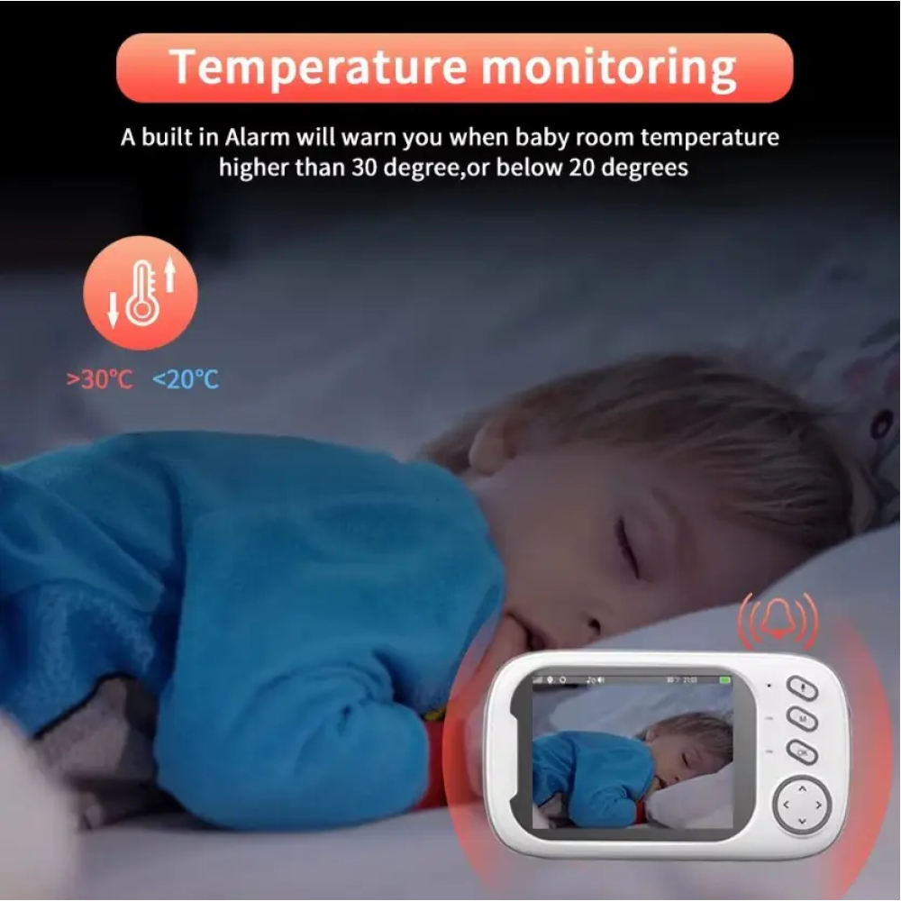 Відеоняня Baby Monitor ABM600-USB Type-c з монітором 3.5'' двостороннім зв'язком та нічним баченням