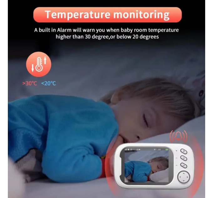 Видеоняня Baby Monitor ABM600-USB Type-c с монитором 3.5'' двусторонней связью и ночным видением