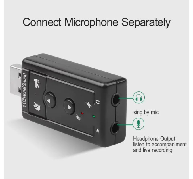 Звукова карта USB 3D Sound Card 7.1 (Коробкова версія)