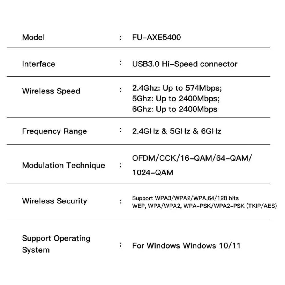 Wi-Fi адаптер AX5400 FENVI WiFi 6E USB 3.0