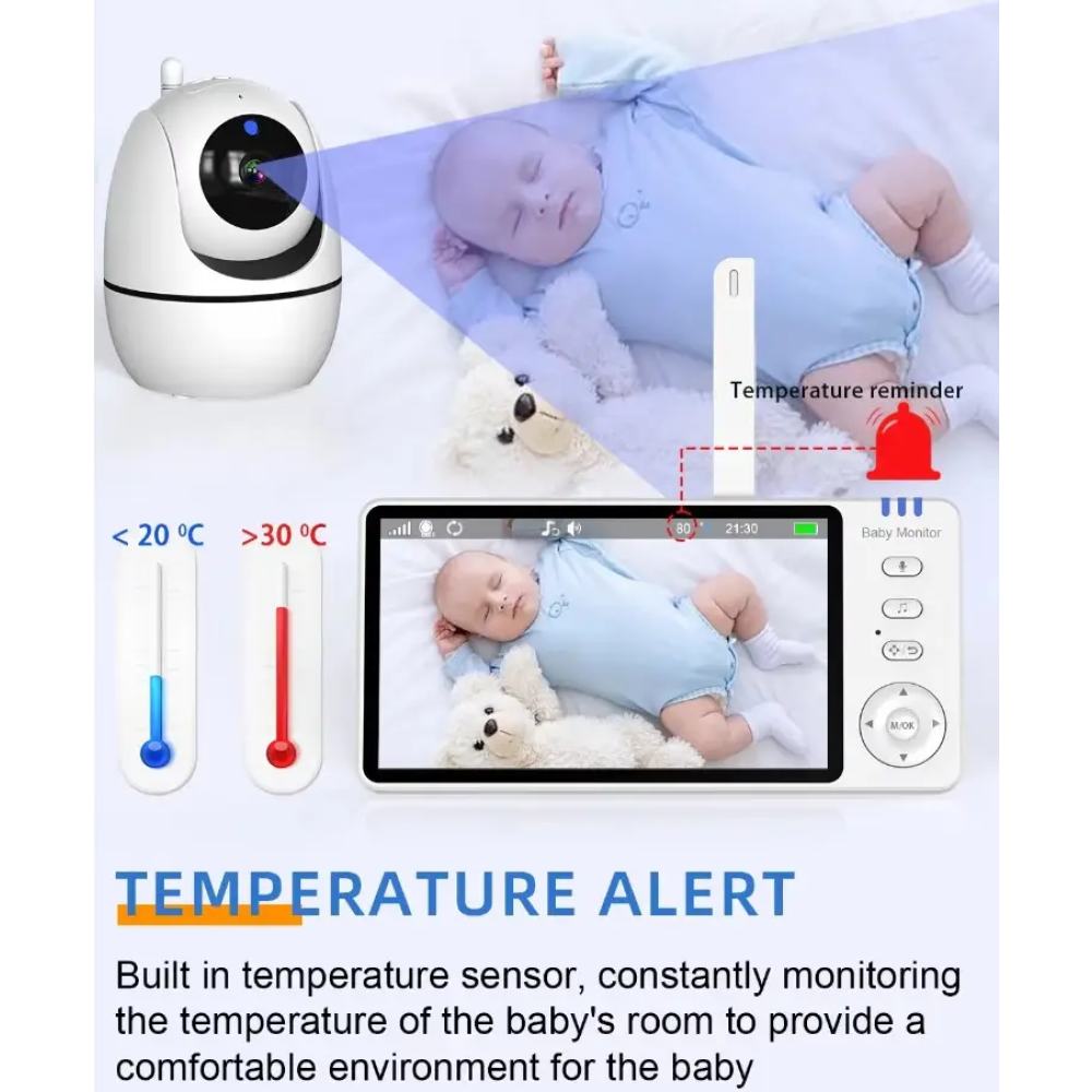 Відеоняня Baby Monitor ABM501-USB з монітором 5'' двостороннім зв'язком та нічним баченням Радіоняня