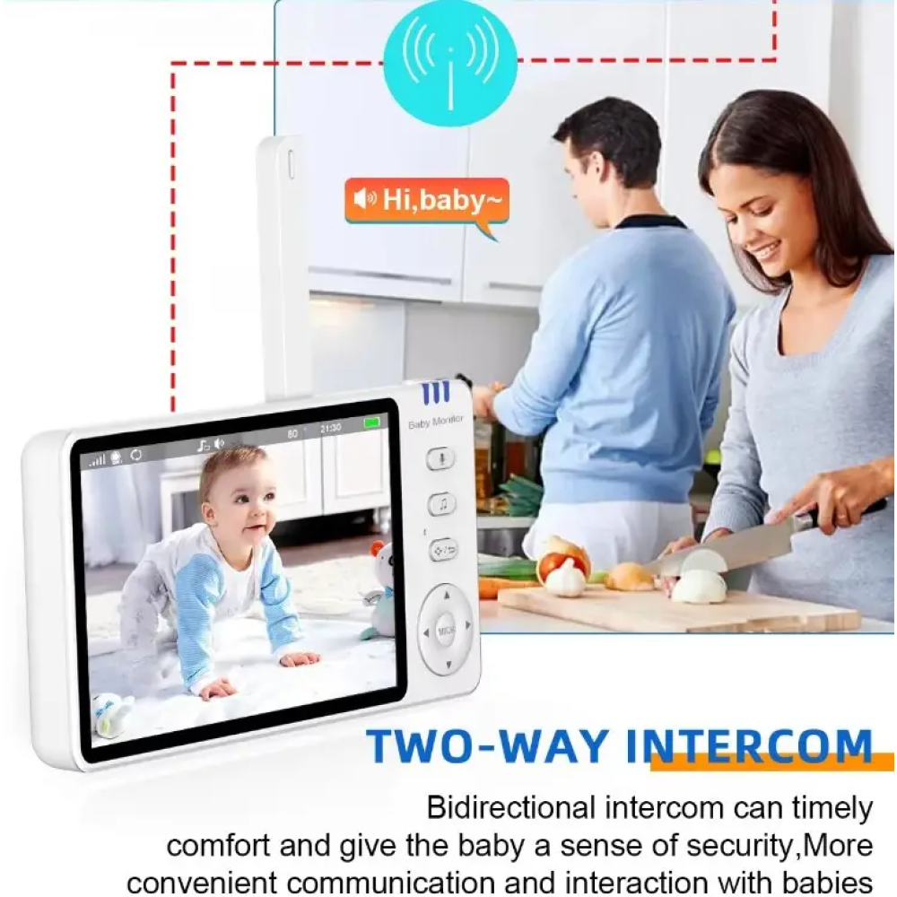 Відеоняня Baby Monitor ABM501-USB з монітором 5'' двостороннім зв'язком та нічним баченням Радіоняня
