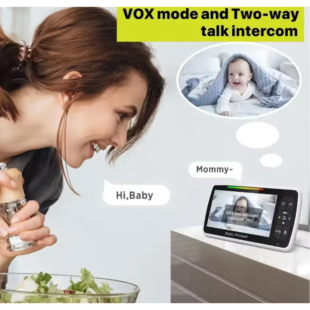 Відеоняня Baby Monitor SM650 з монітором 5'' двостороннім зв'язком та нічним баченням Радіоняня