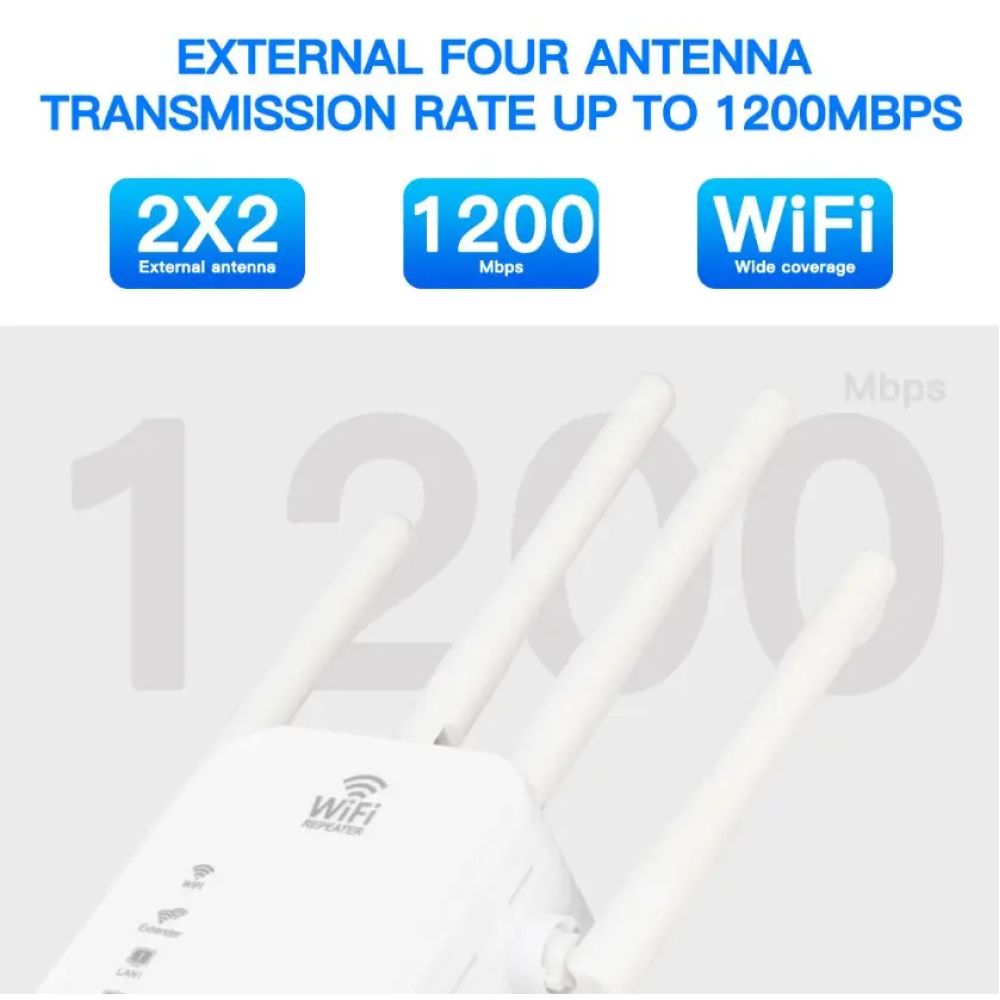 Ретранслятор Wi-Fi 5Ghz/2.4Ghz AC1200Mbps двухдиапазанонный 802.11ac