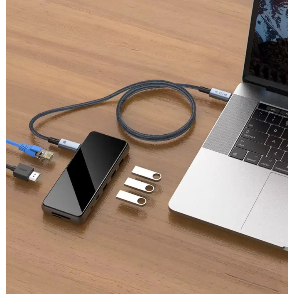 Кабель  Type-c - Type-c Usb 4.0 Type-C Gen2 40Gbps 8K @ 60Hz 1240W AV audio video 1.5м SmartGo Дата кабель