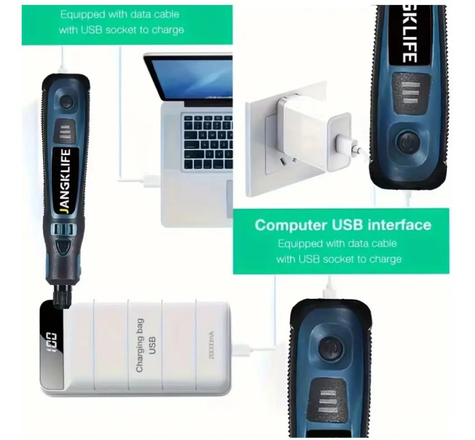 Акумуляторний гравер JANGKLIFE 115-в-1 5000–15000 об/хв