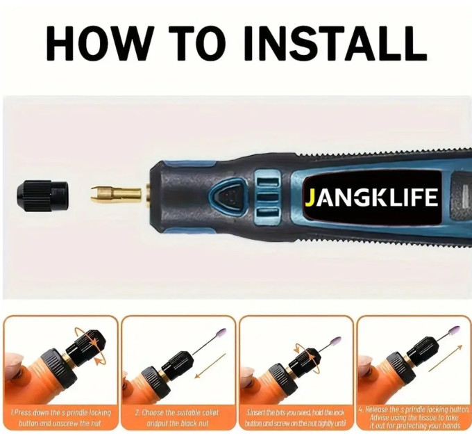 Акумуляторний гравер JANGKLIFE 115-в-1 5000–15000 об/хв