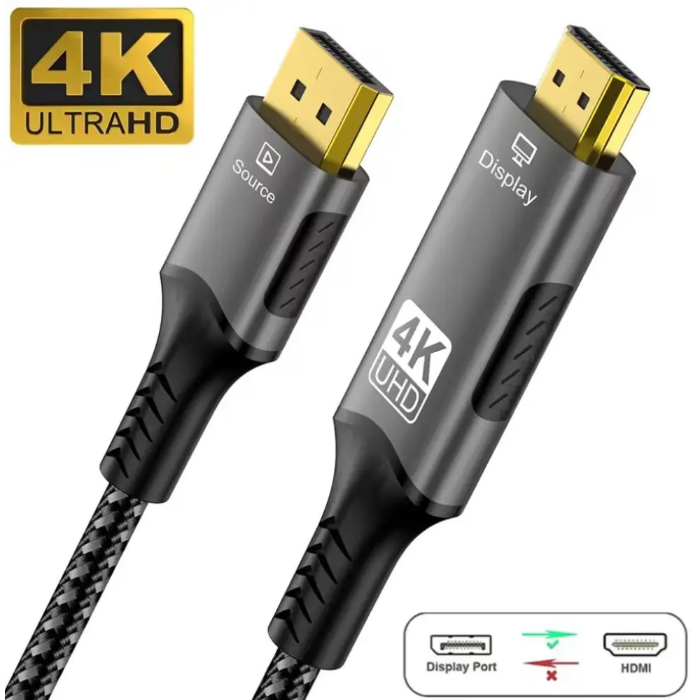 Кабель Display Port - HDMI 4K 60Hz 2м SmartGo
