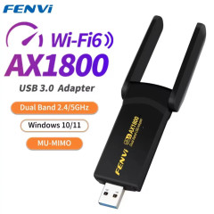 Wi-Fi адаптер AX1800 WiFi 6 USB 3.0 FENVI, дводіапазонний 2.4/5 ГГц Wi-Fi адаптер AX1800 WiFi 6 USB 3.0 FENVI, дводіапазонний 2.4/5 ГГц
