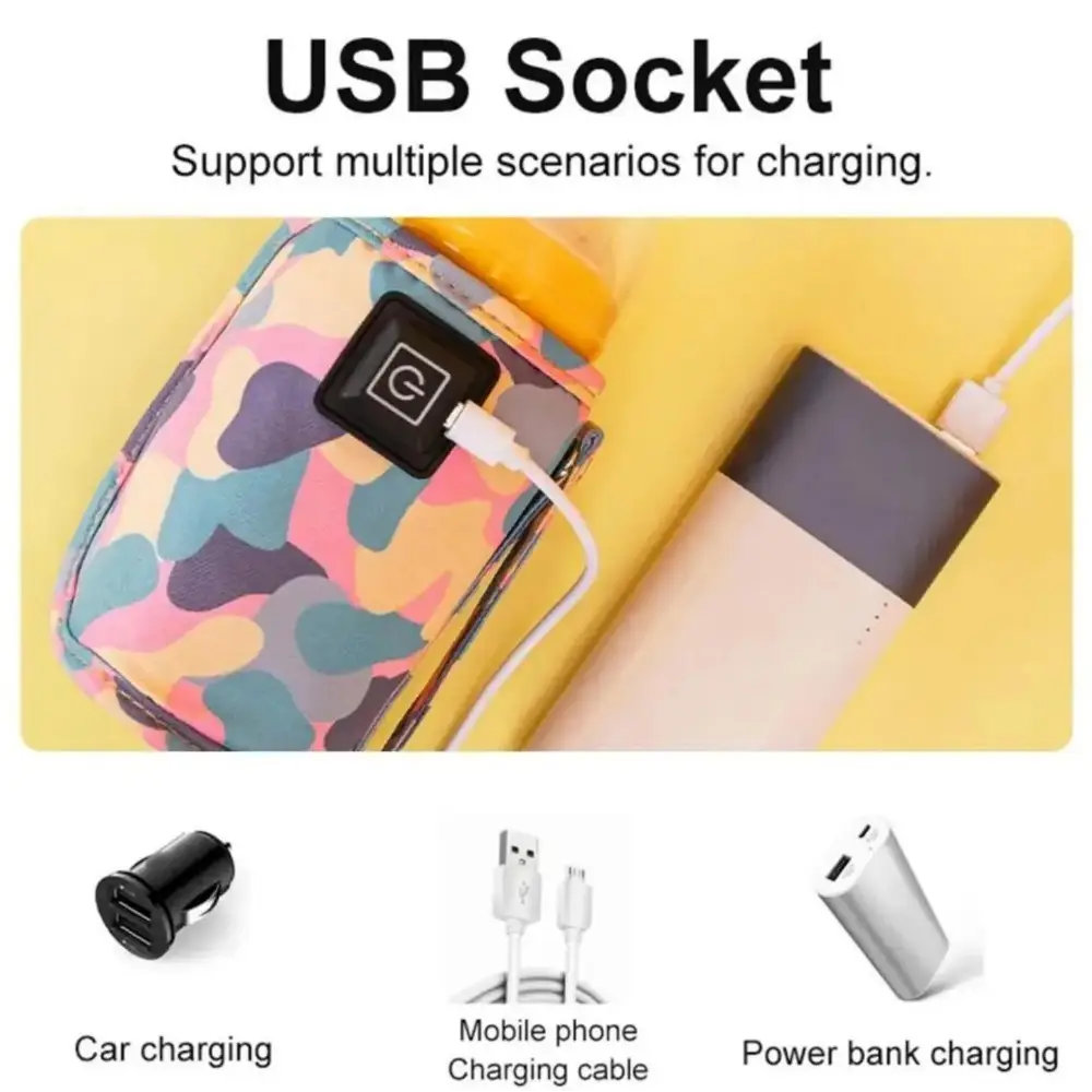 Портативний підігрівач дитячих пляшечок Hengxin USB електричний термос-нагрівач від павербанку, сумісний з усіма пляшечками CAMO