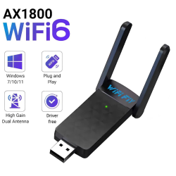 Wi-Fi адаптер AX1800 WiFi6 USB 3.0, дводіапазонний 2.4/5 ГГц WiFi 6 Wi-Fi адаптер AX1800 WiFi6 USB 3.0, дводіапазонний 2.4/5 ГГц WiFi 6