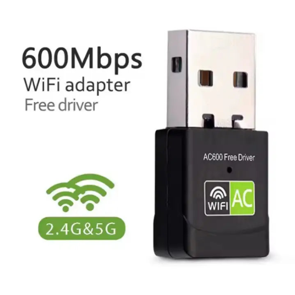 WIFI адаптер AC600 WIFI5 дводіапазонний USB Plug and play