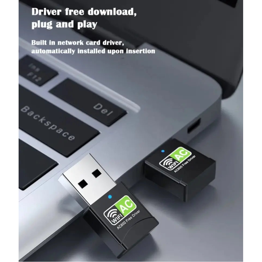 WIFI адаптер AC600 WIFI5 дводіапазонний USB Plug and play
