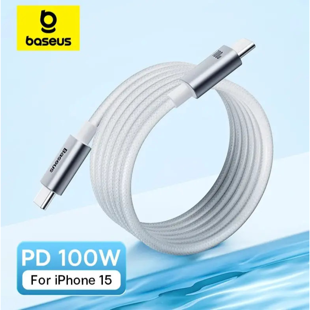 Кабель  Type-c - Type-c 100W Baseus PD3.0 QC4.0 FCP AFC PPS 1m Білий