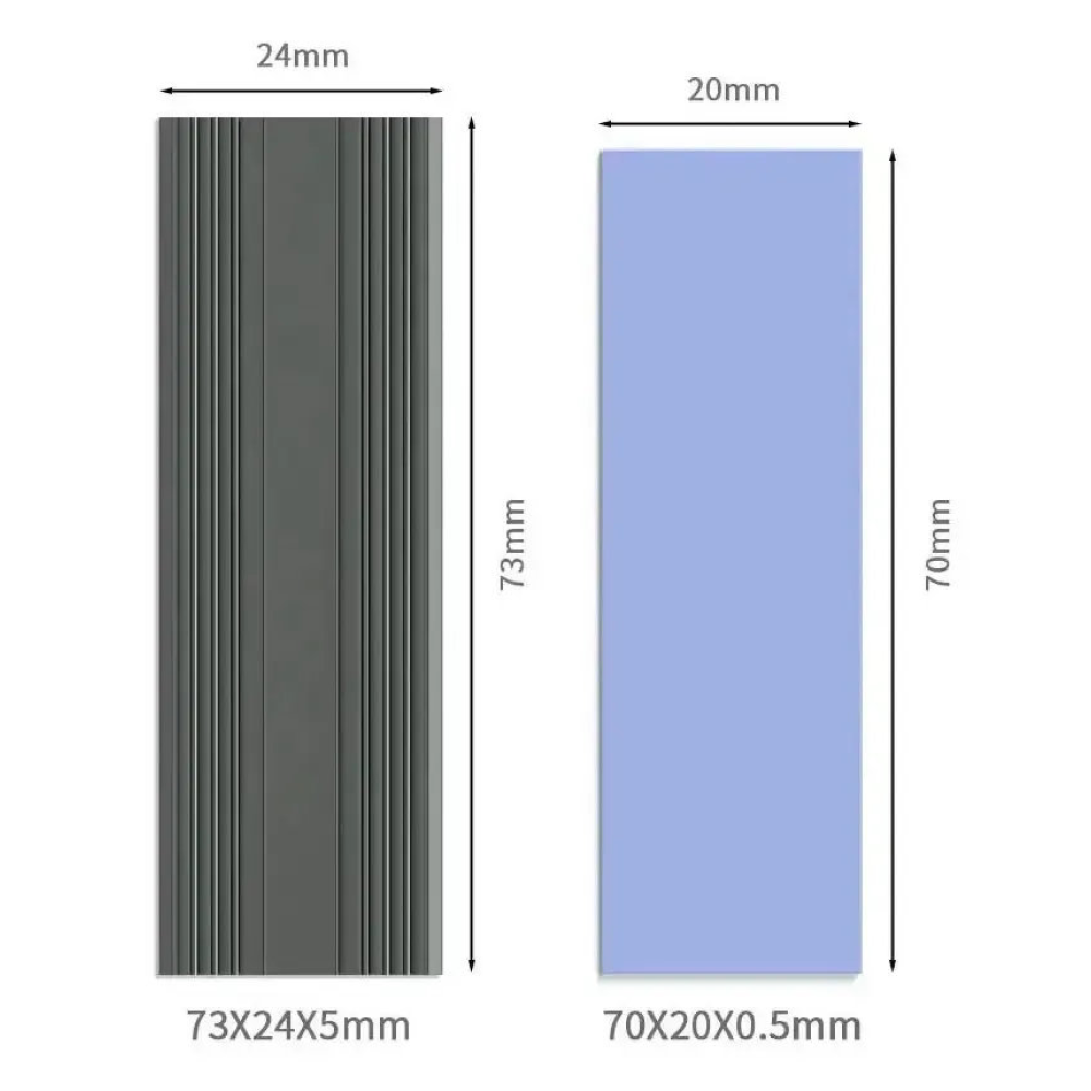 Радіатор охолодження SSD M.2  2280 + термопрокладки Teucer M.2-4 2280