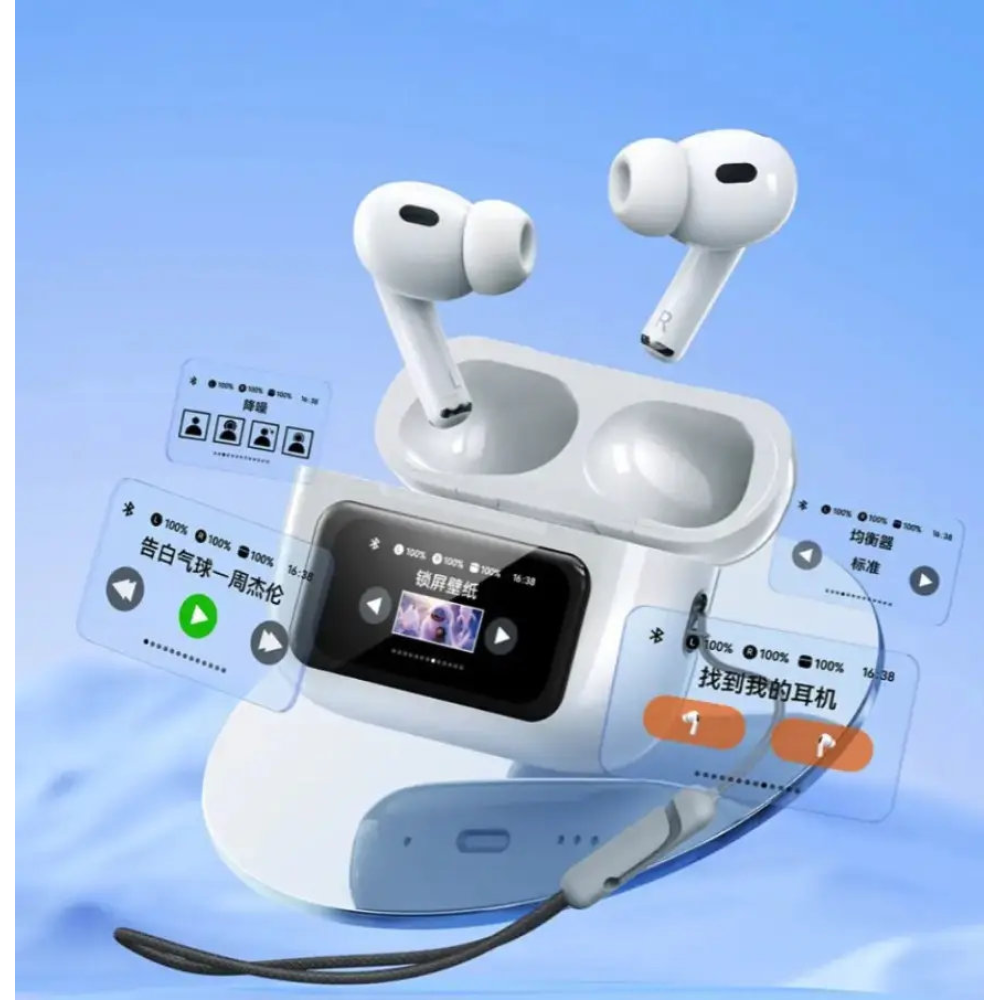Bluetooth TWS навушники Remax W30N CozyPods з дисплеєм. Чорні