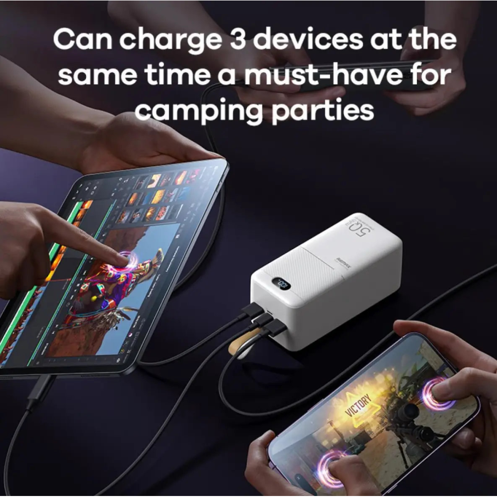 УМБ Павербанк 50000mAh 27W  Remax RPP-117 QC3.0 PD Швидка зарядка Сірий Powerbank