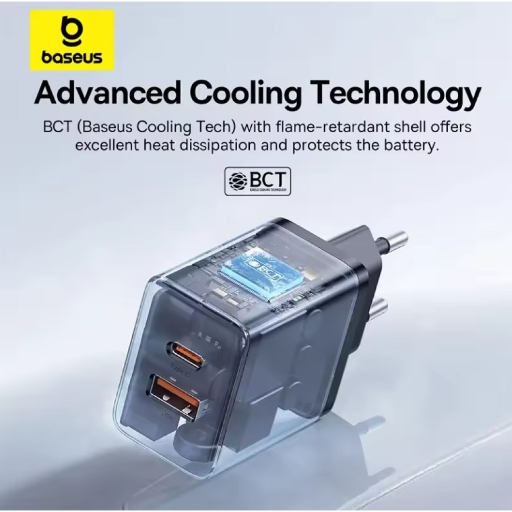 Мережевий зарядний пристрій Baseus 20W Type-C + USB Baseus Cube Fast Charger C+U