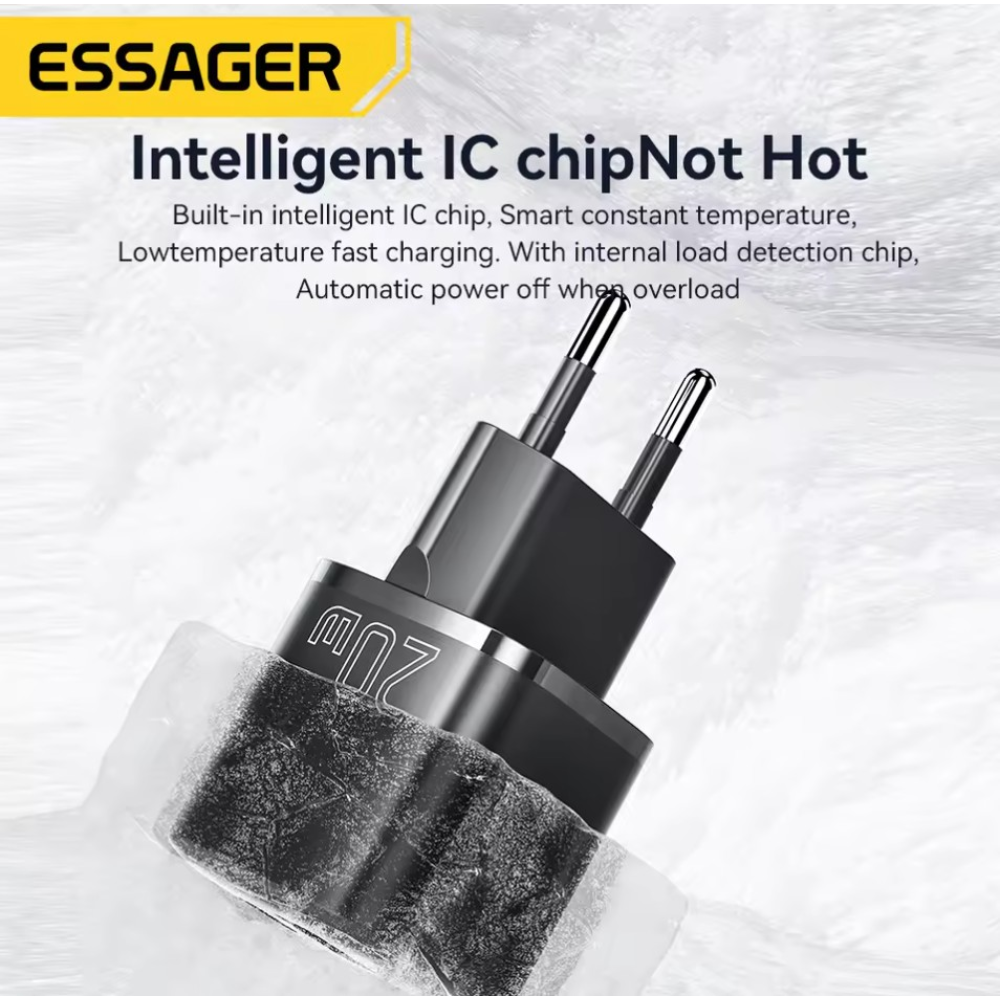 Мережевий зарядний пристрій Essager 20W QC3.0  AFC FCP SCP  (Швидка зарядка)