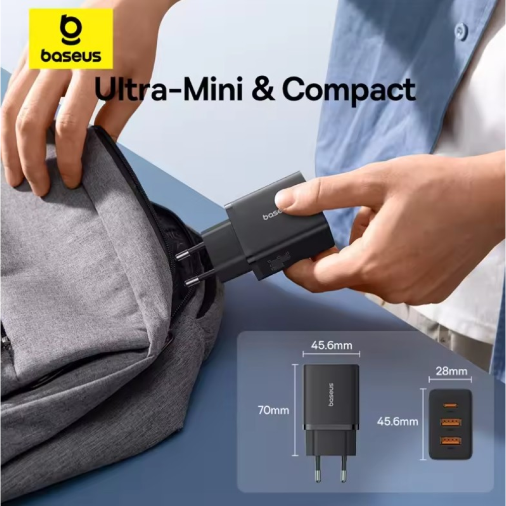 Сетевое зарядное устройство Baseus 30W Type-C + 2USB Baseus Cube Fast Charger 2U+C