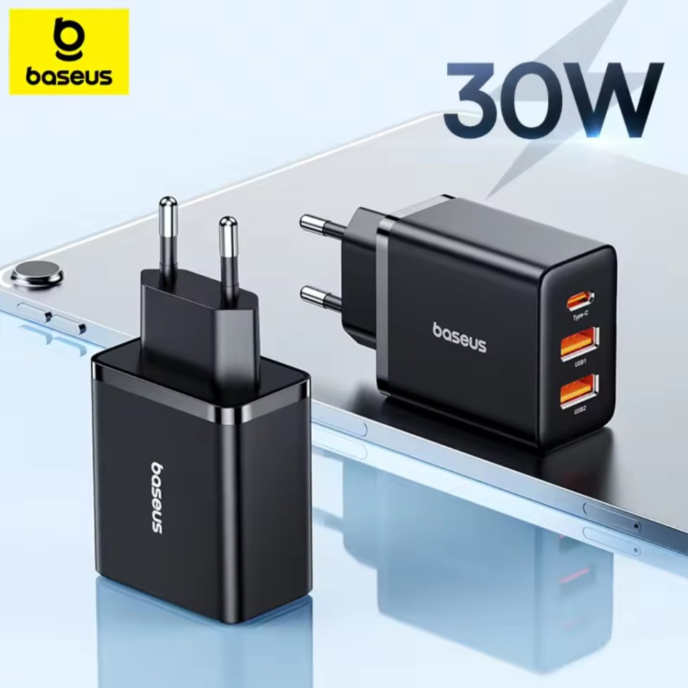 Сетевое зарядное устройство Baseus 30W Type-C + 2USB Baseus Cube Fast Charger 2U+C