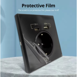 Розетка  із заземленням UBS+Type-C Wallpad Blk