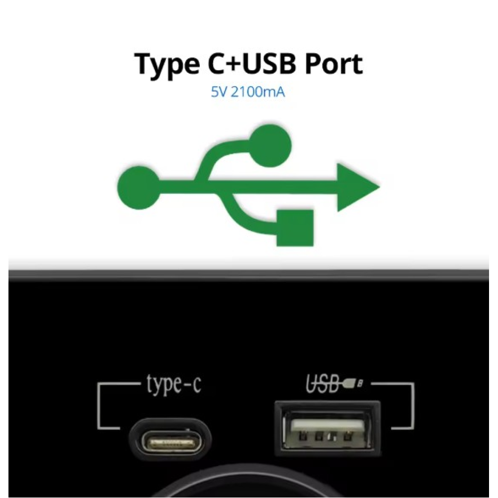 Розетка  із заземленням UBS+Type-C Wallpad Blk