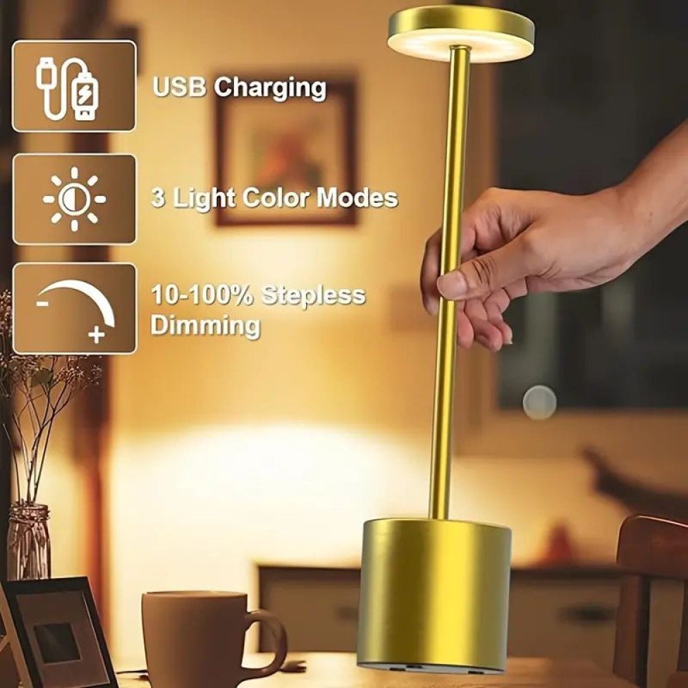 Акумуляторна Настільна лампа LedLine circle gold