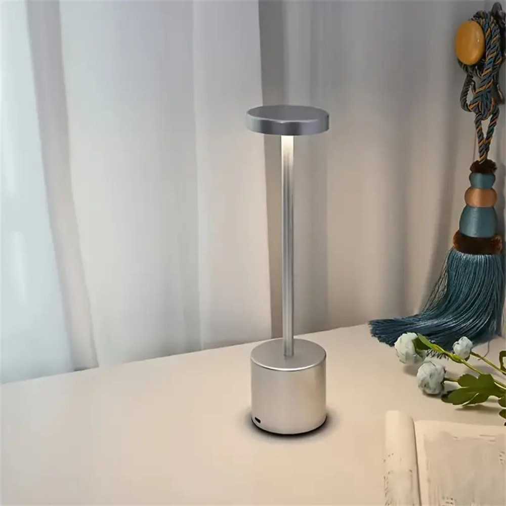 Акумуляторна Настільна лампа LedLine circle silver