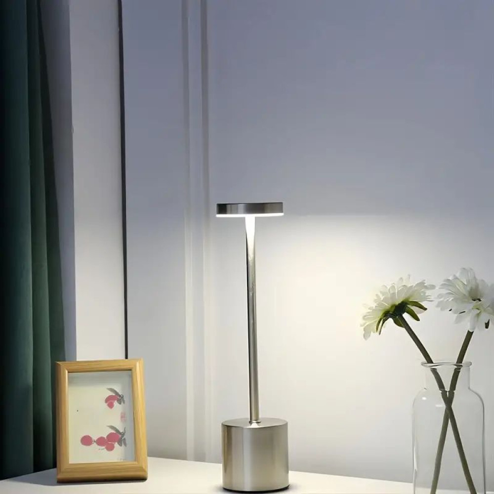 Акумуляторна Настільна лампа LedLine circle silver