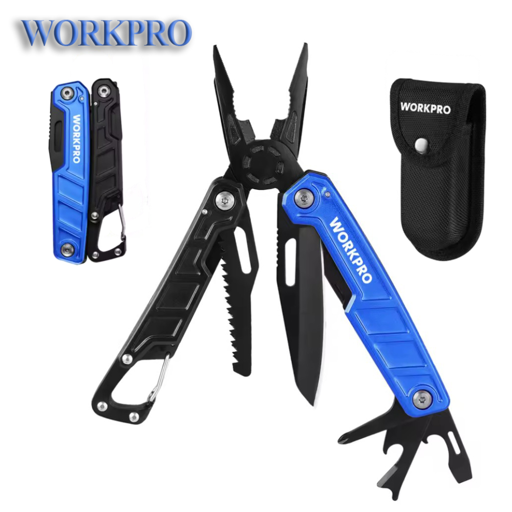 Мультитул  WORKPRO W014102AS 11в1 карабин. Liner-lock защита