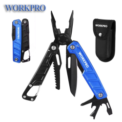 Мультитул  WORKPRO W014102AS 11в1 карабин. Liner-lock защита