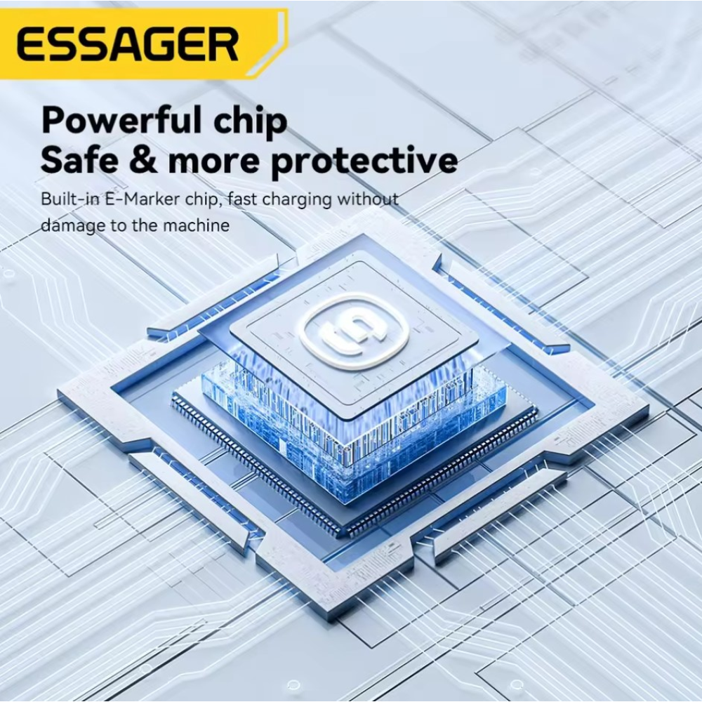 Мережевий зарядний пристрій Essager 20W QC3.0  AFC FCP SCP 3.6A (Швидка зарядка) + Кабель Type-C 1m Чорне