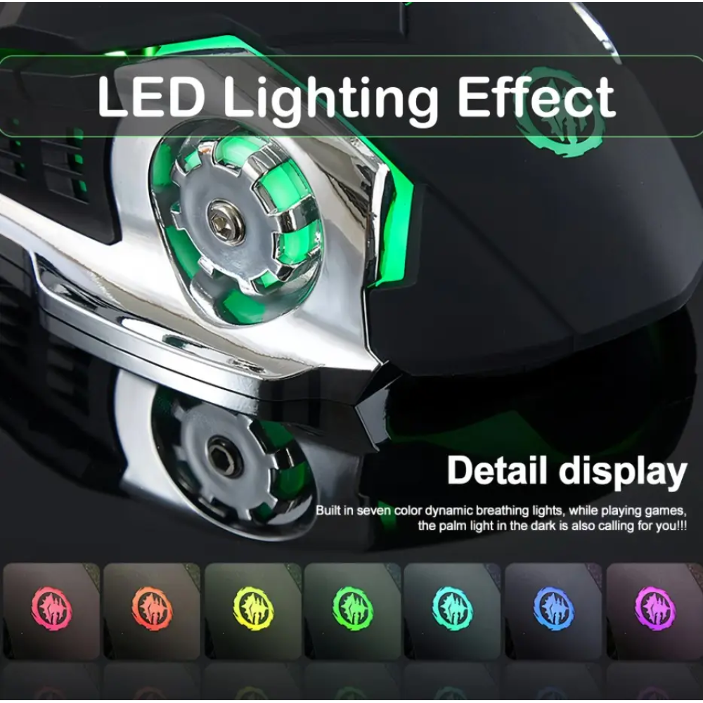 Бездротова ігрова миша T2 RGB Bluetooth 5.2 + 2.4Ghz безшумна, акумулятор, Type-C