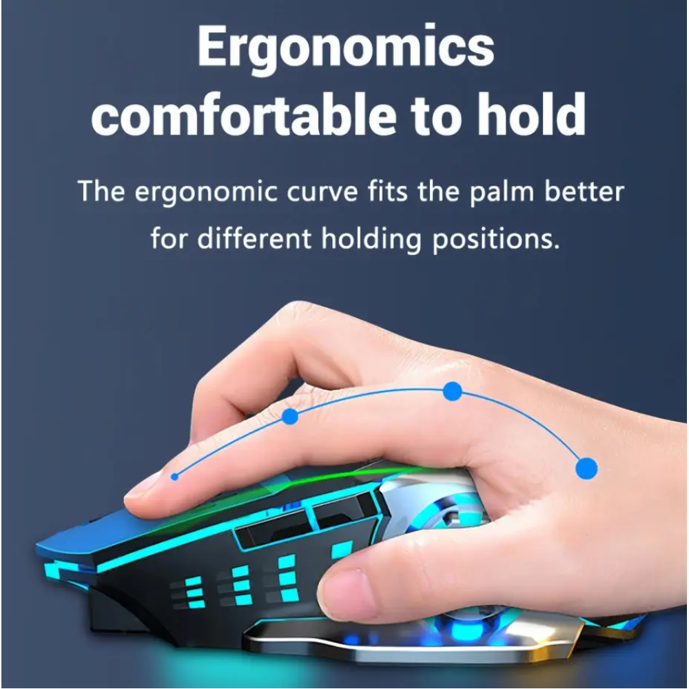 Бездротова ігрова миша T2 RGB Bluetooth 5.2 + 2.4Ghz безшумна, акумулятор, Type-C