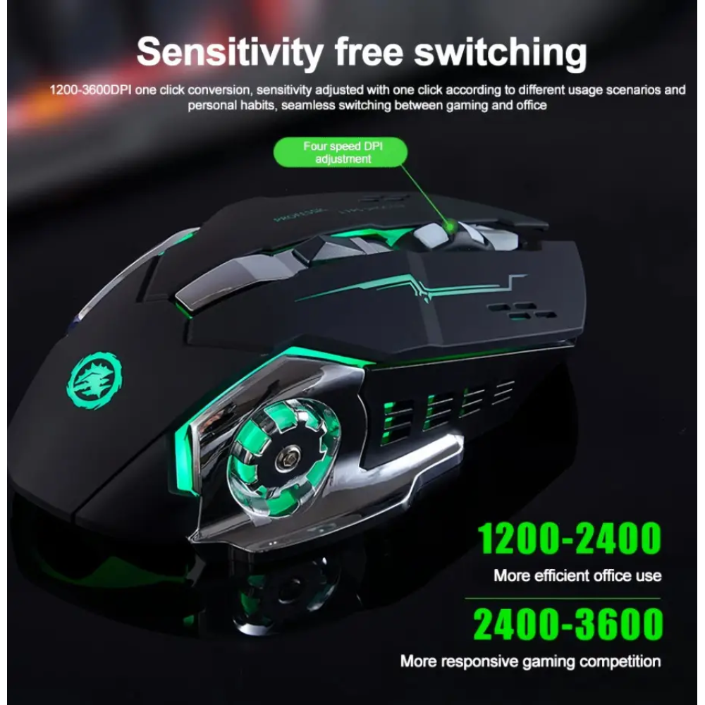 Бездротова ігрова миша T2 RGB Bluetooth 5.2 + 2.4Ghz безшумна, акумулятор, Type-C