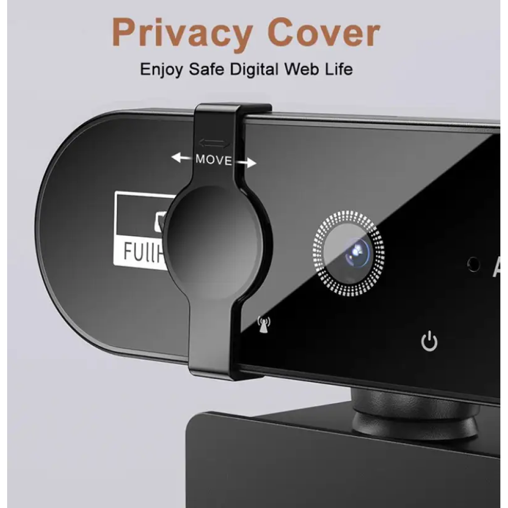 Веб-камера 4K 3840×2160 Автофокус, Мікрофон, Plug and Play USB зі шторкою безпеки