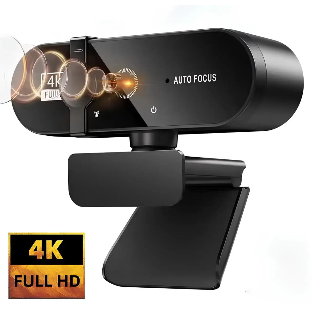 Веб-камера 4K 3840×2160 Автофокус, Мікрофон, Plug and Play USB зі шторкою безпеки