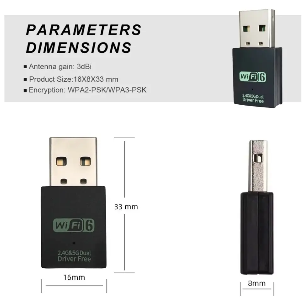WIFI6 адаптер AX900 + Bluetooth 5.3 Plug and play